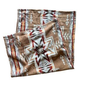 Pendelton Home Organic Cotton‎ Throw Silver City Camel Jaquard Shale Reversible